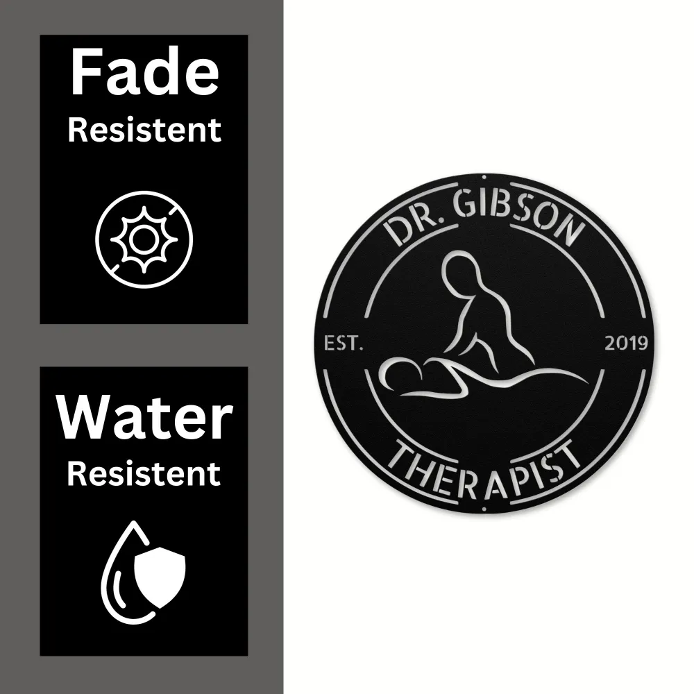 Personalized Massage Therapy Metal Sign